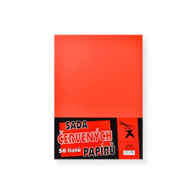 Sada červených papírů - 50 listů