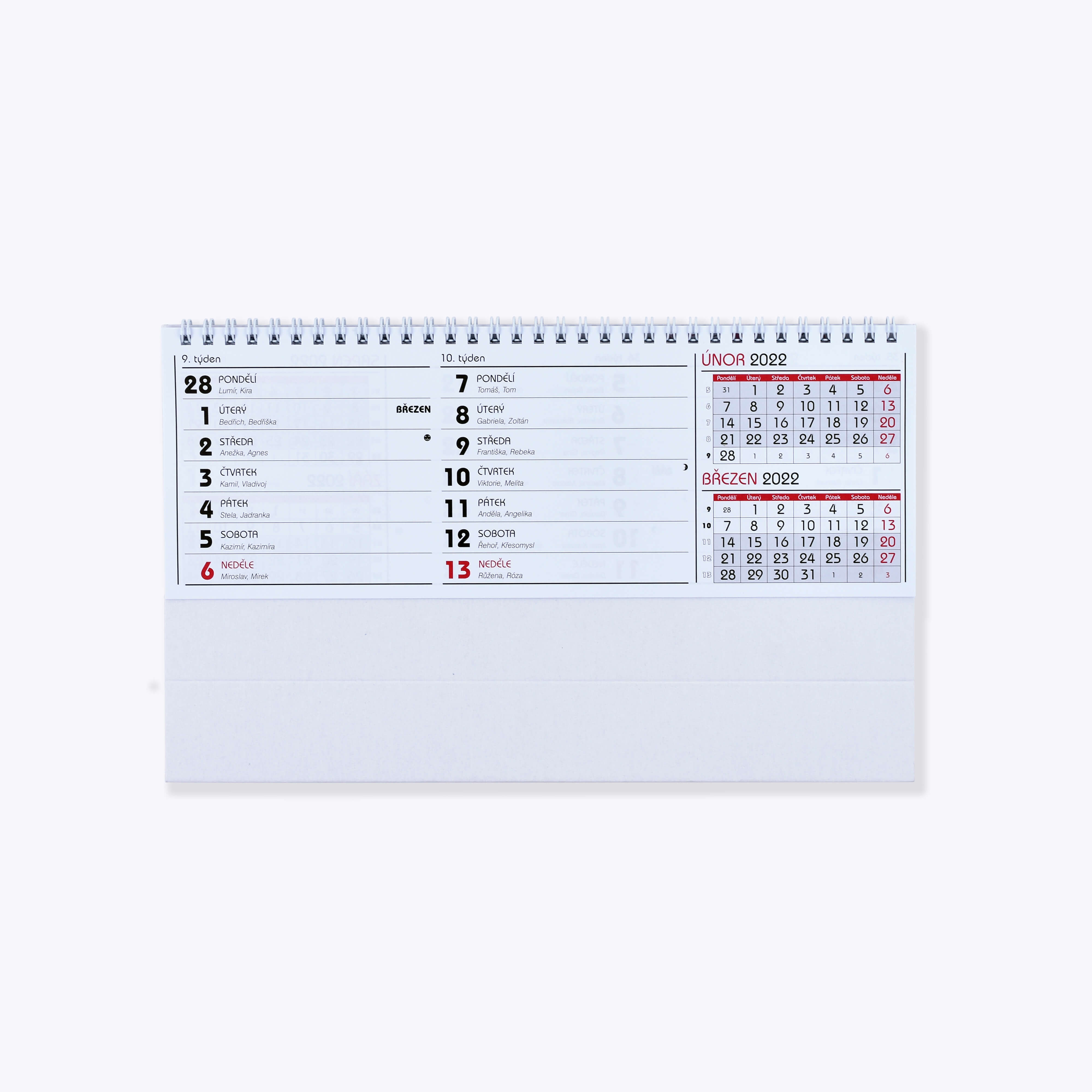 BOBO Stolní pracovní kalendář MIDI 14denní 2022