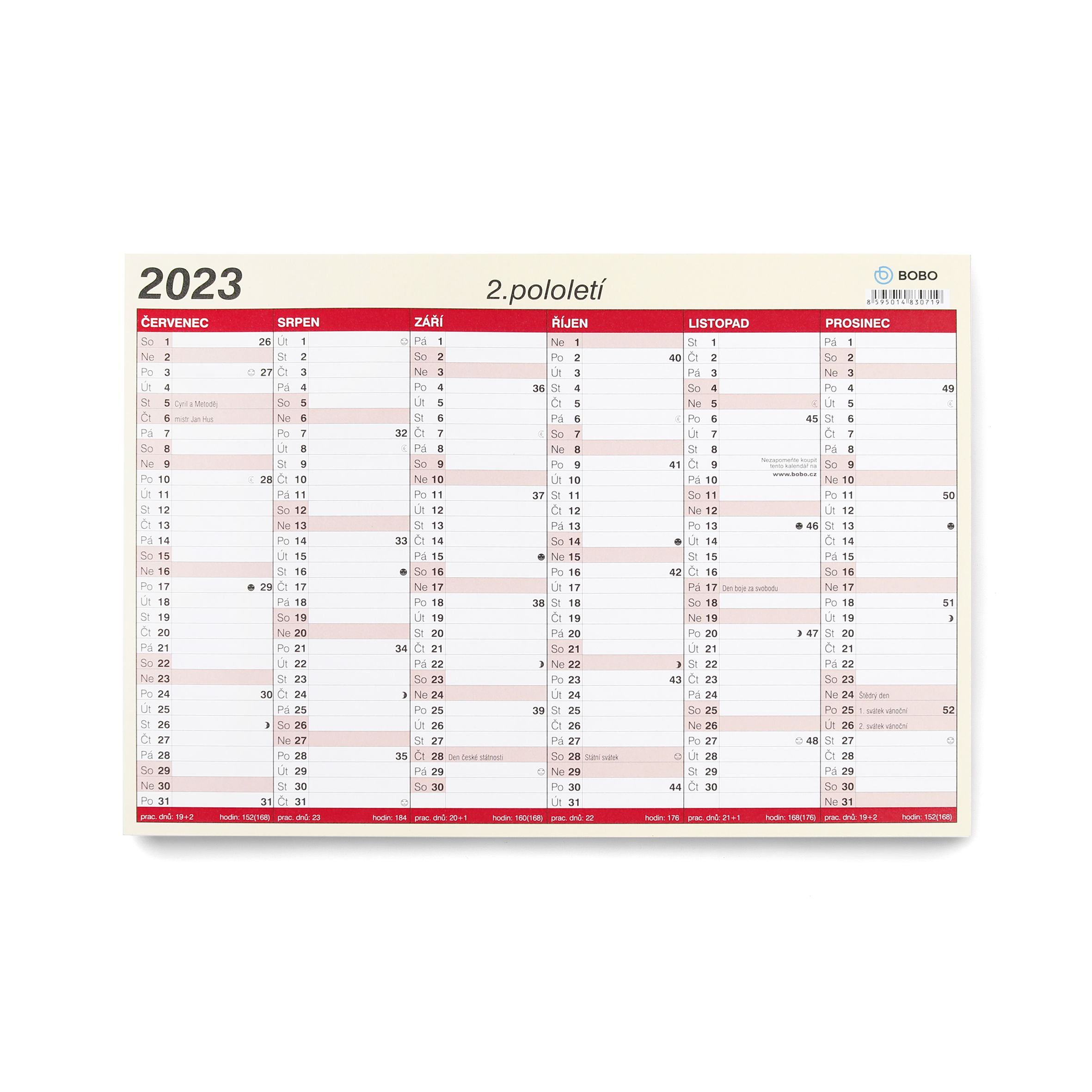 BOBO Lístkový kalendář 2023, A4