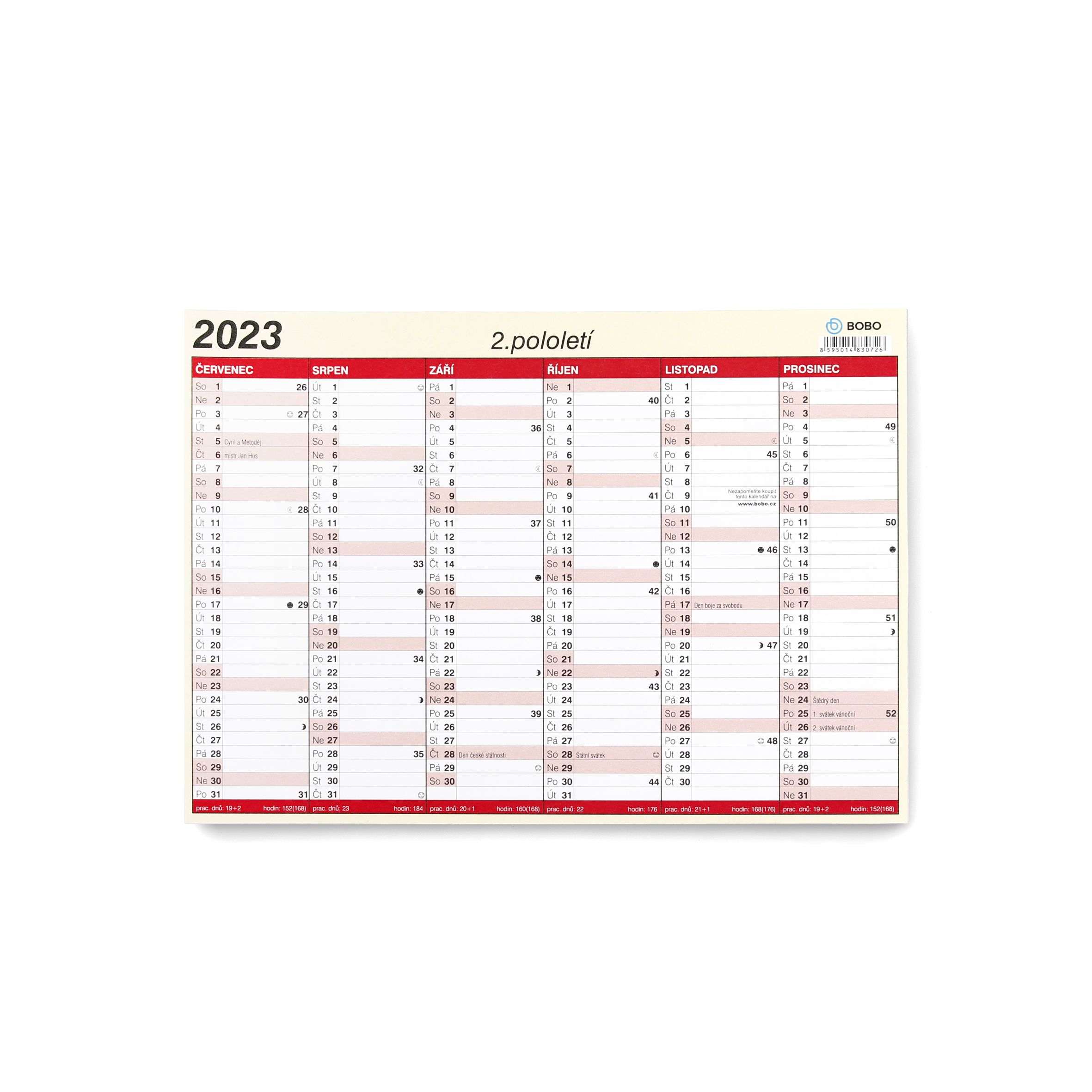 BOBO Lístkový kalendář 2023, A5