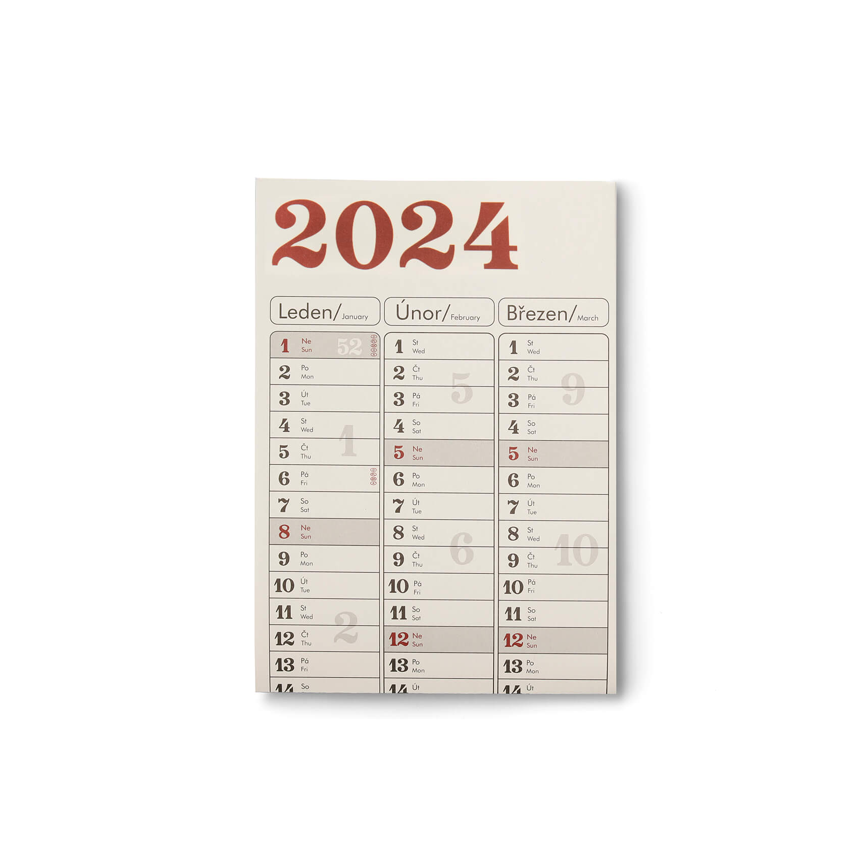 BOBO Plánovací roční mapa Retro 2024