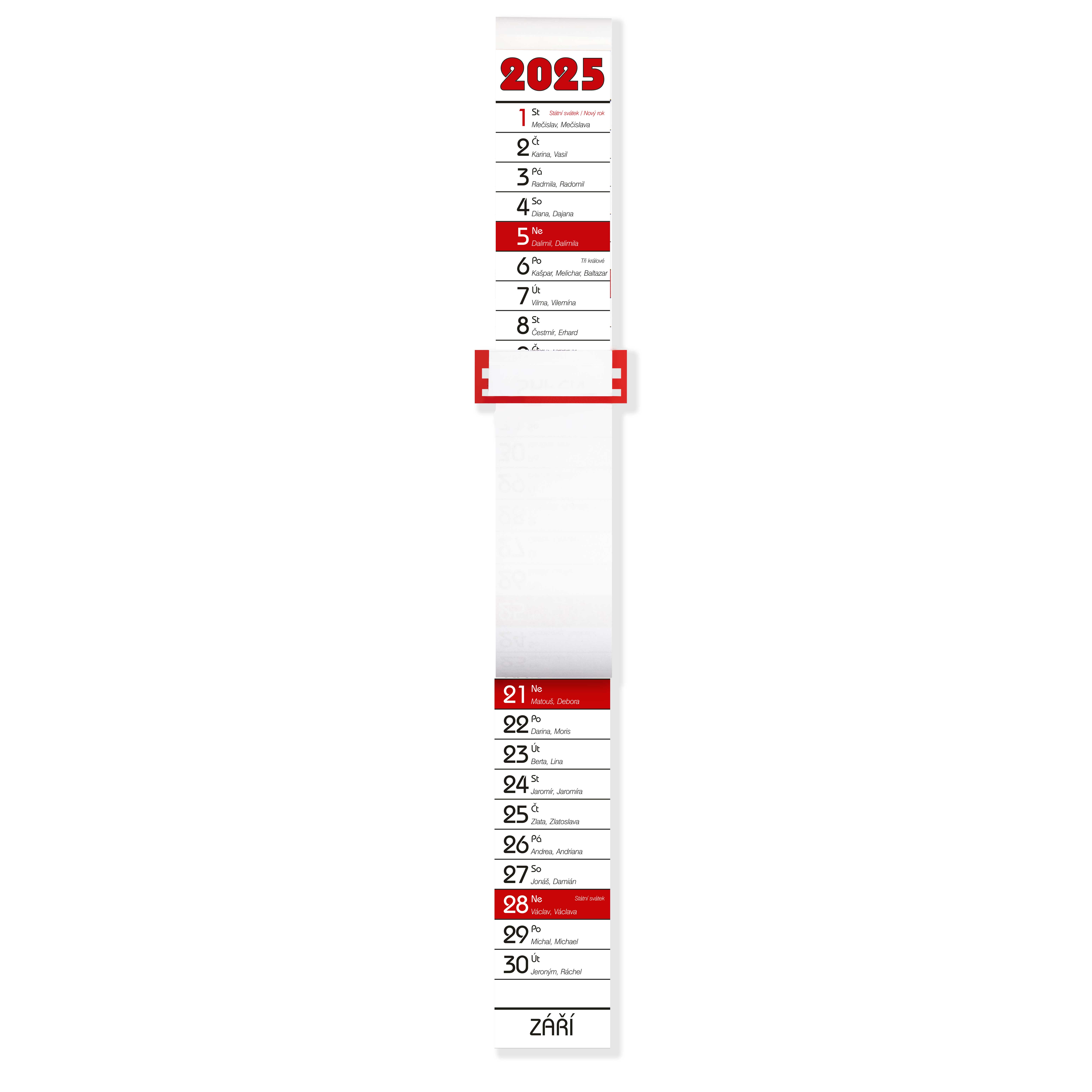 BOBO Nástěnný kalendář vázanka úzká 2025