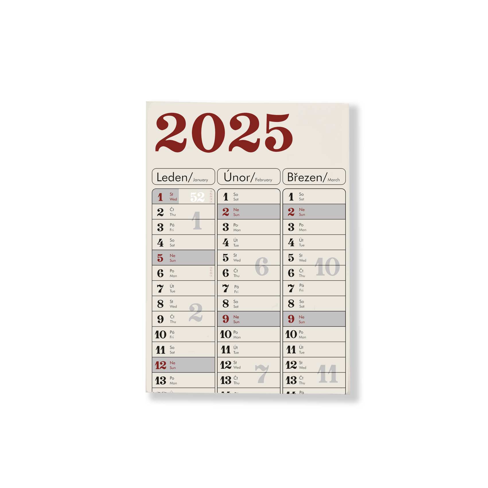 BOBO Plánovací roční mapa Retro 2025