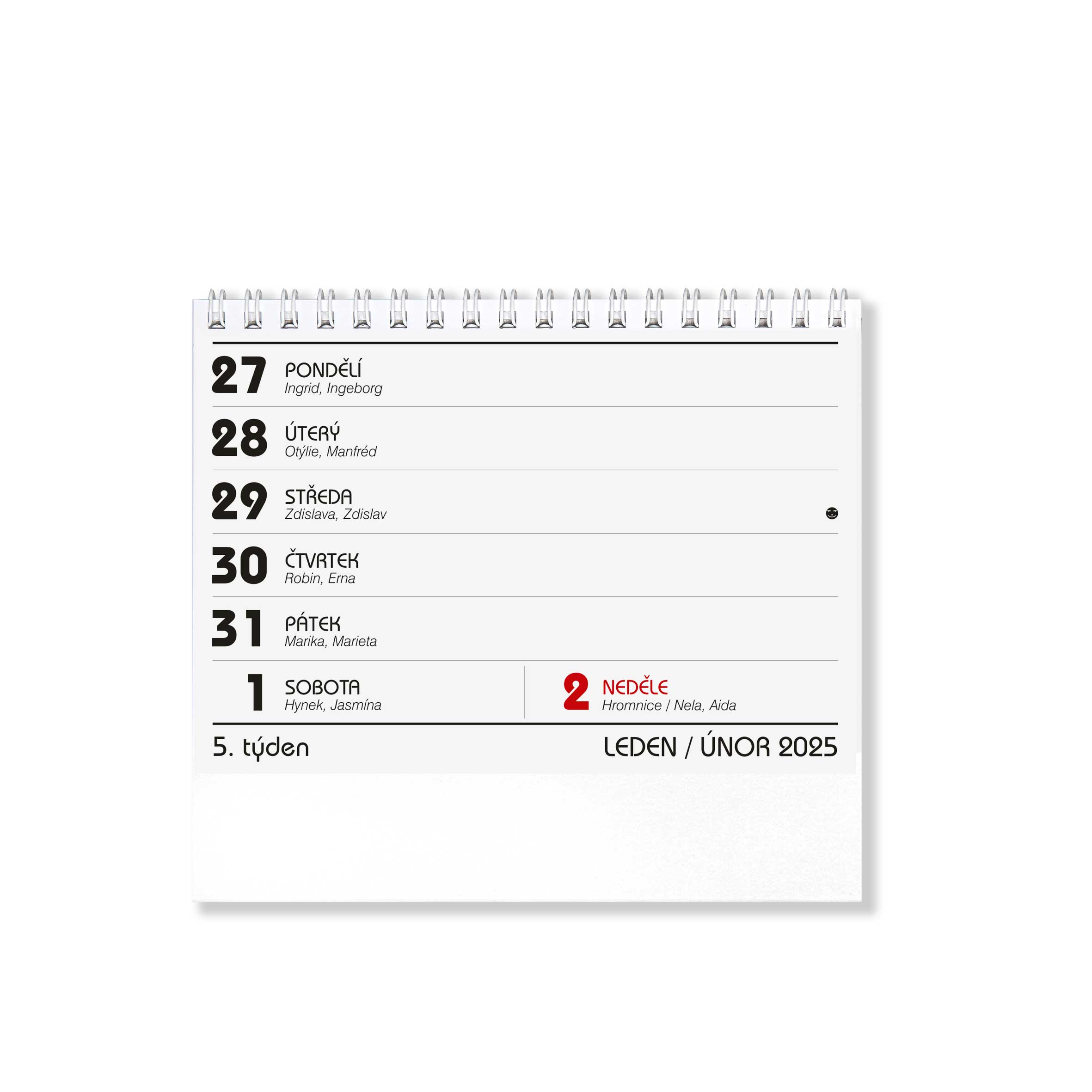 BOBO Stolní pracovní kalendář MINI 2025