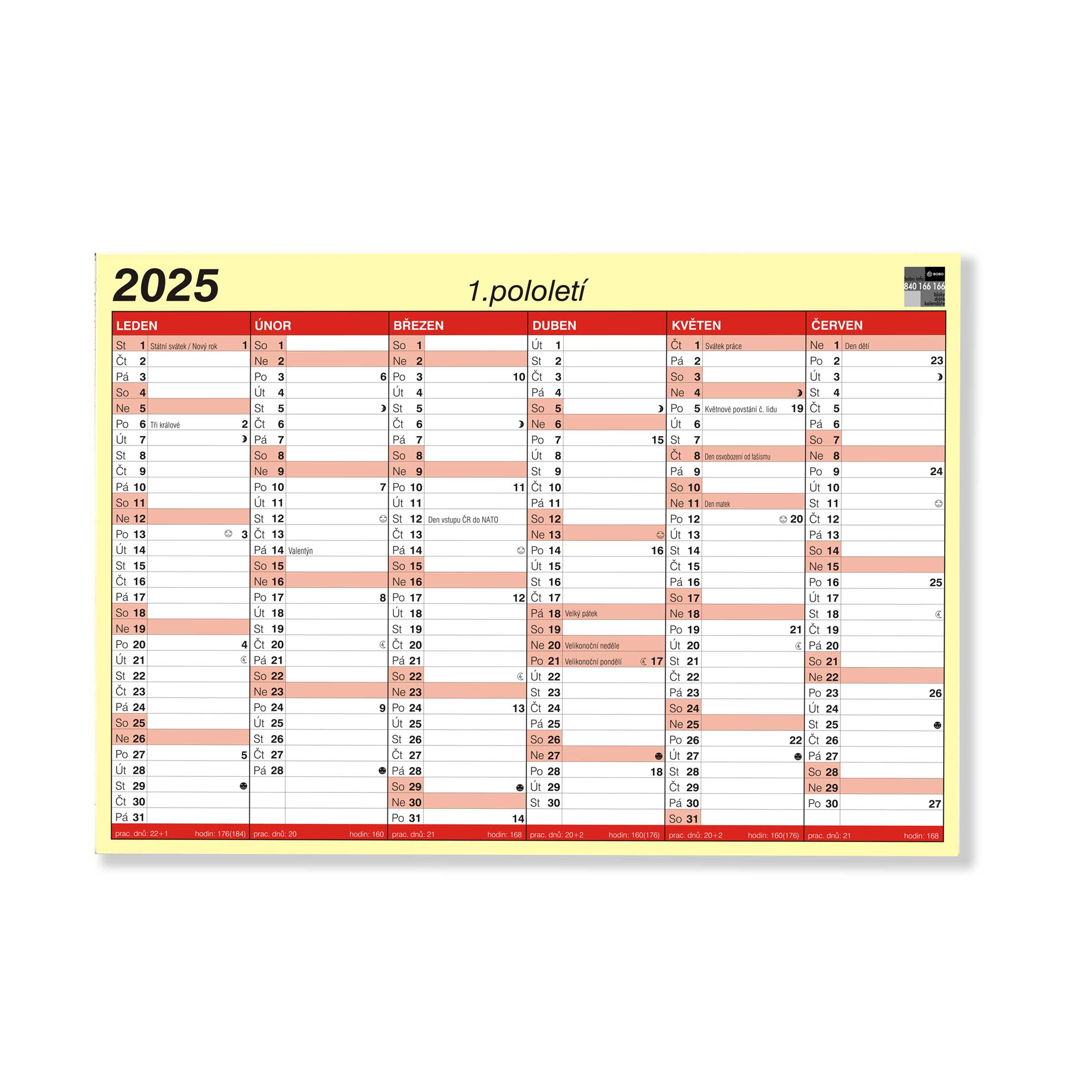 BOBO Lístkový kalendář 2025, A4