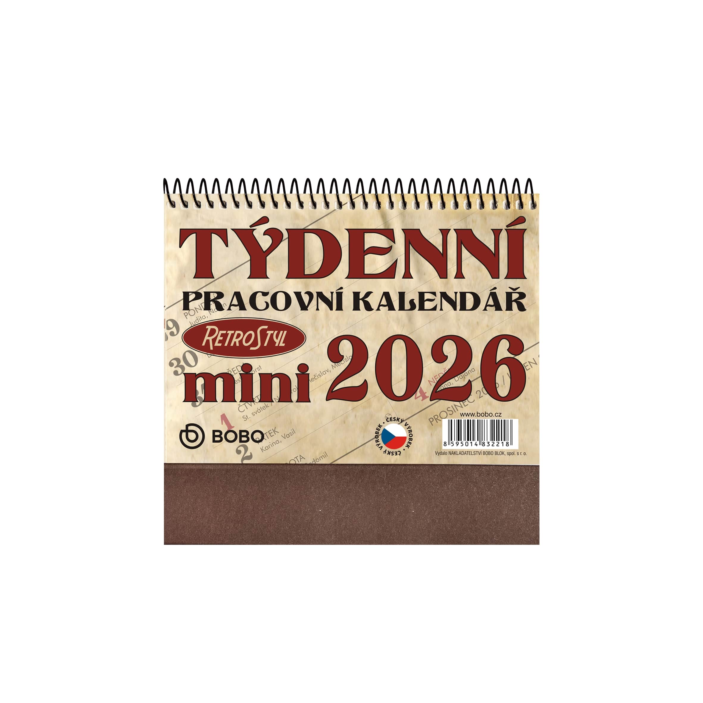 BOBO Pracovní kalendář MINI Retro 2026