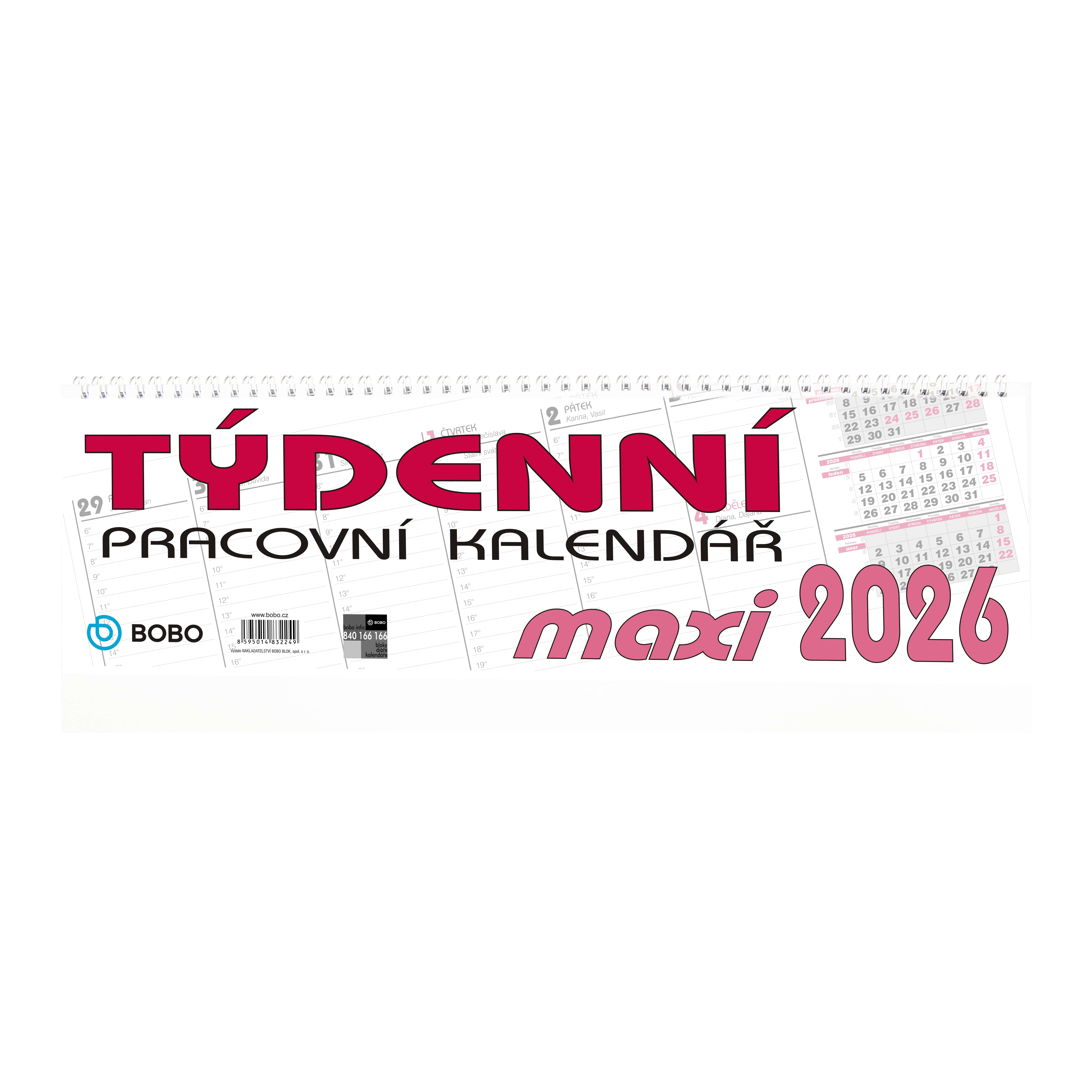 BOBO Stolní pracovní kalendář MAXI 2026