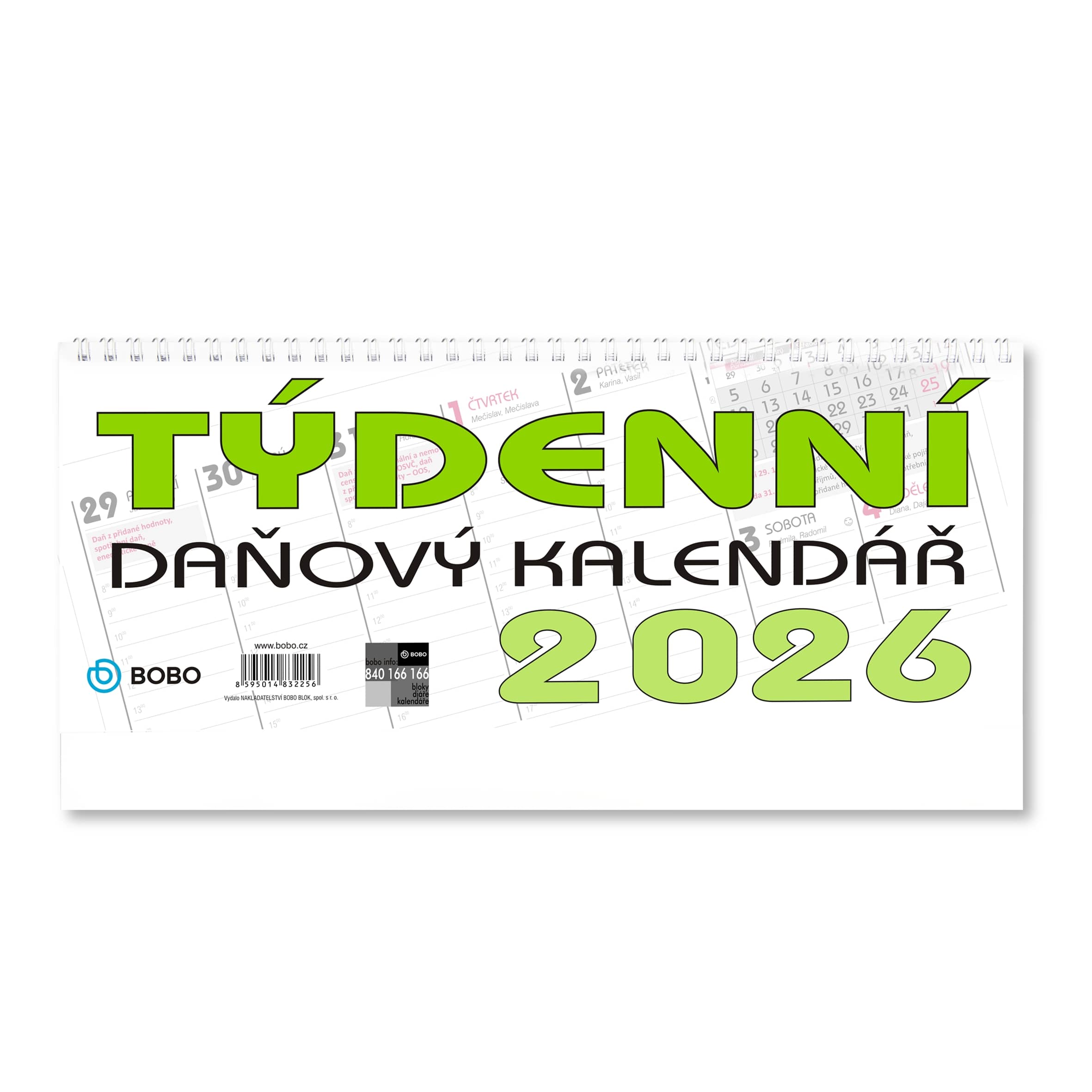 BOBO Stolní daňový kalendář 2026