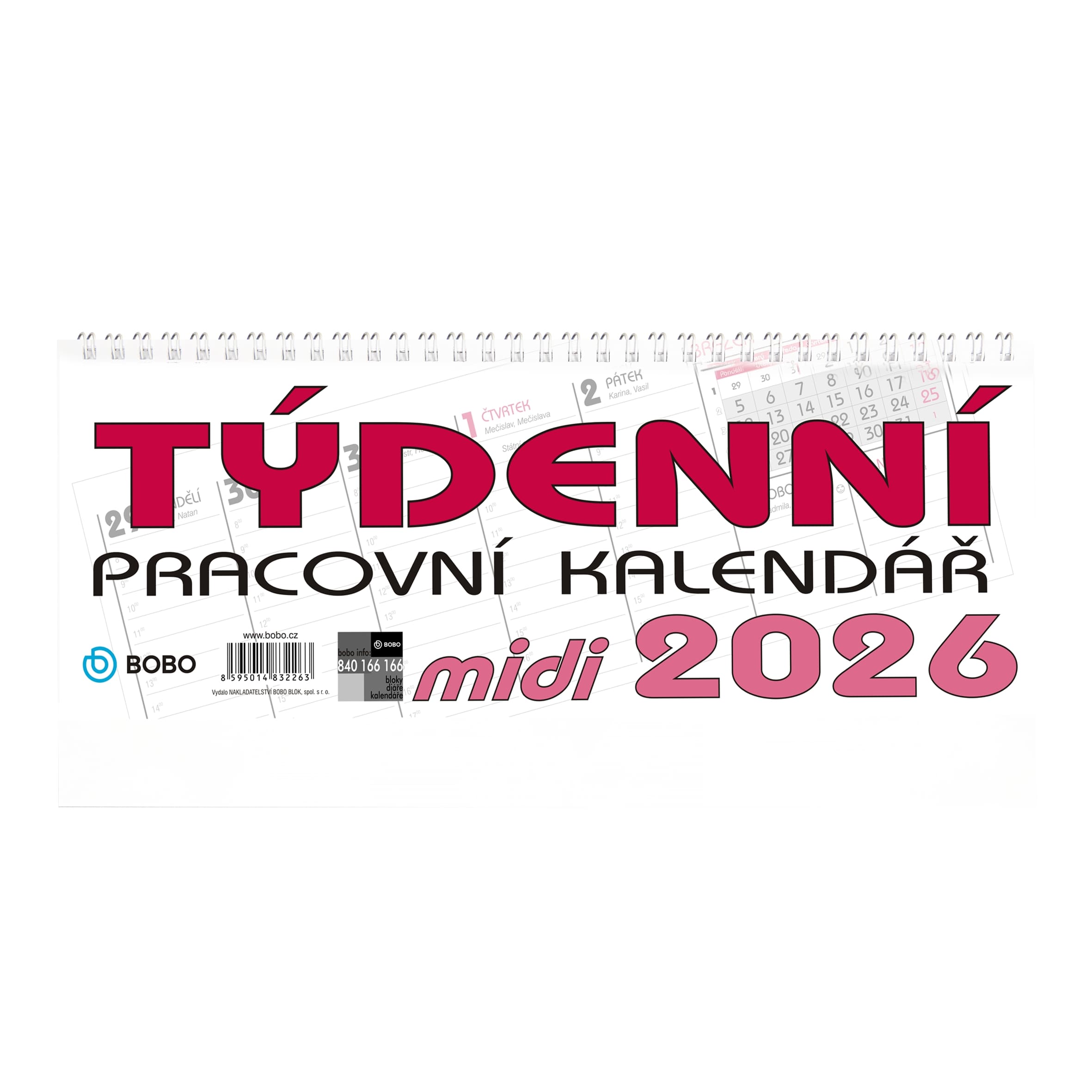 BOBO Stolní pracovní kalendář MIDI 2026