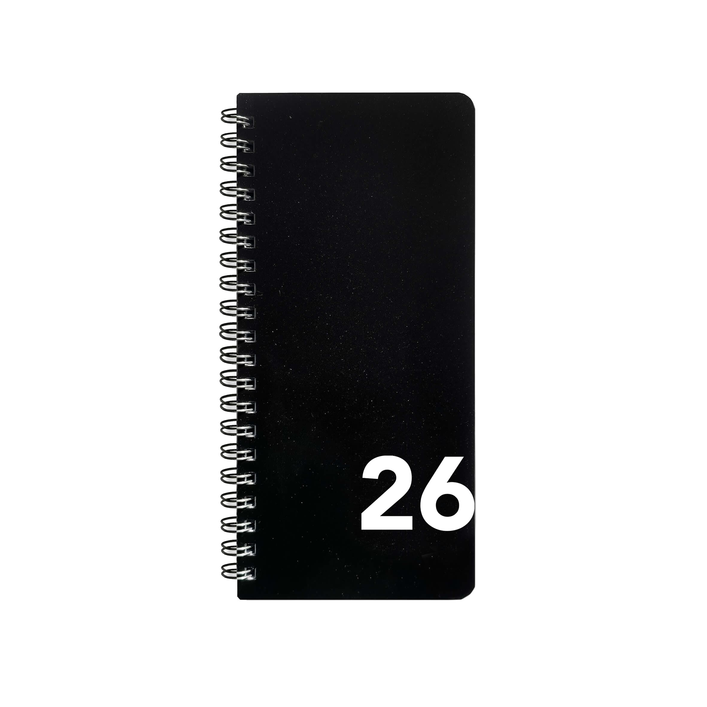 BOBO Diář týdenní 2026, 180 x 85 mm, na výšku, černý