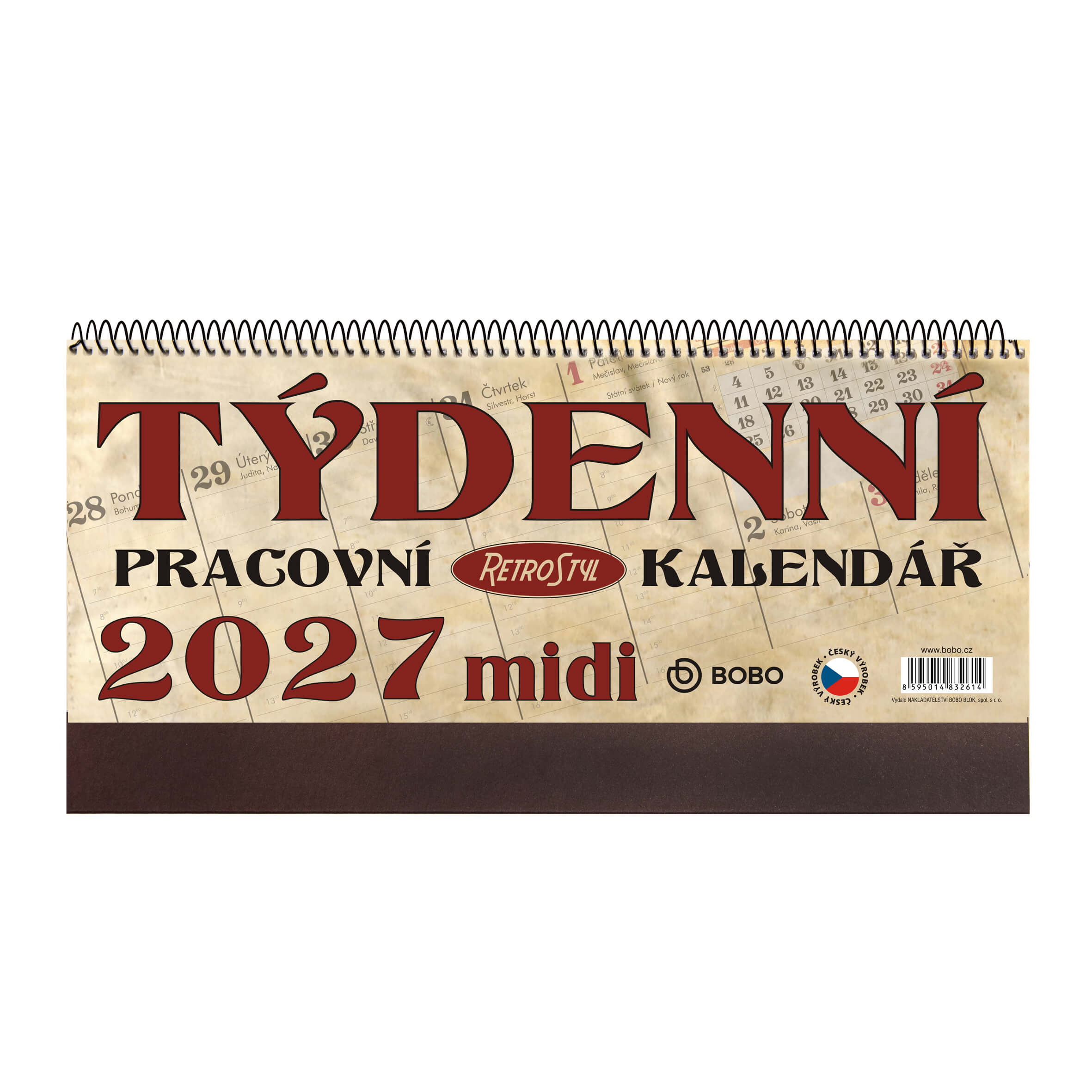BOBO Pracovní kalendář MIDI Retro 2027