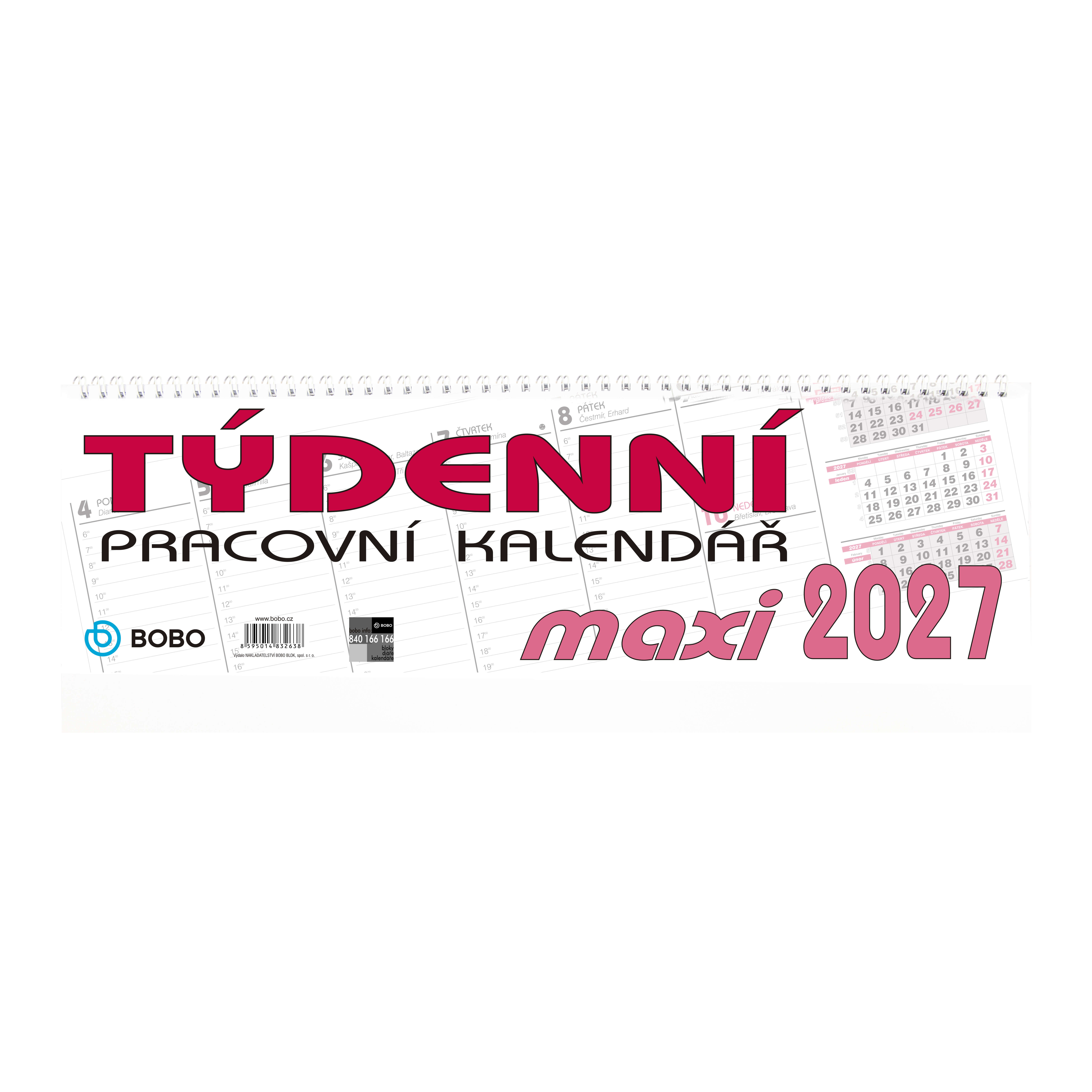 BOBO Stolní pracovní kalendář MAXI 2027