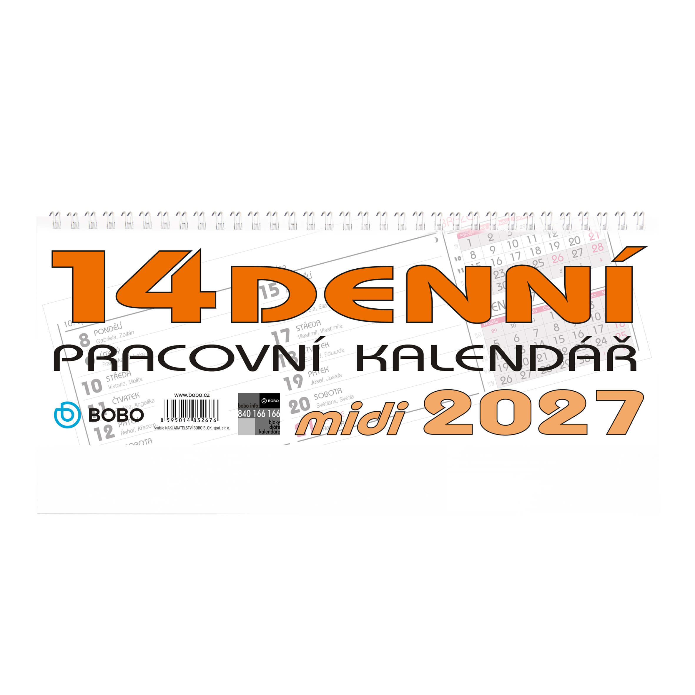 BOBO Stolní pracovní kalendář MIDI 14denní 2027