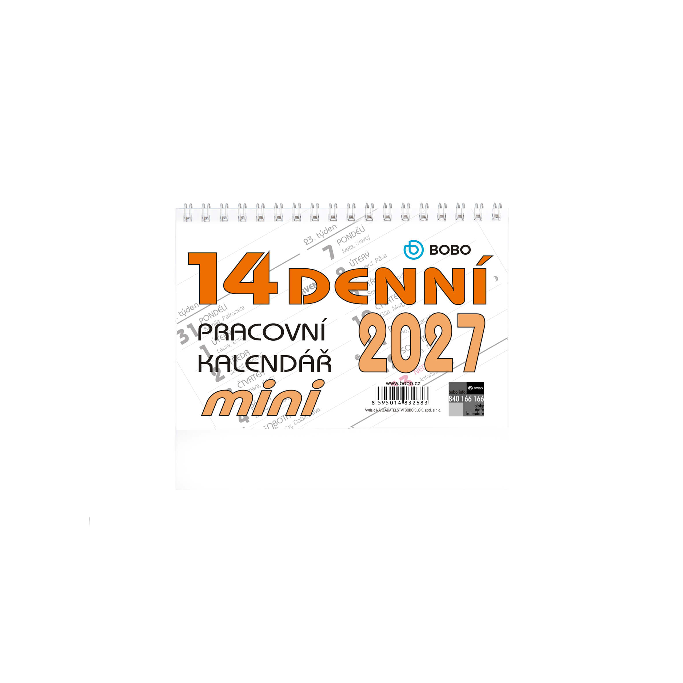BOBO Stolní pracovní kalendář MINI 14denní 2027