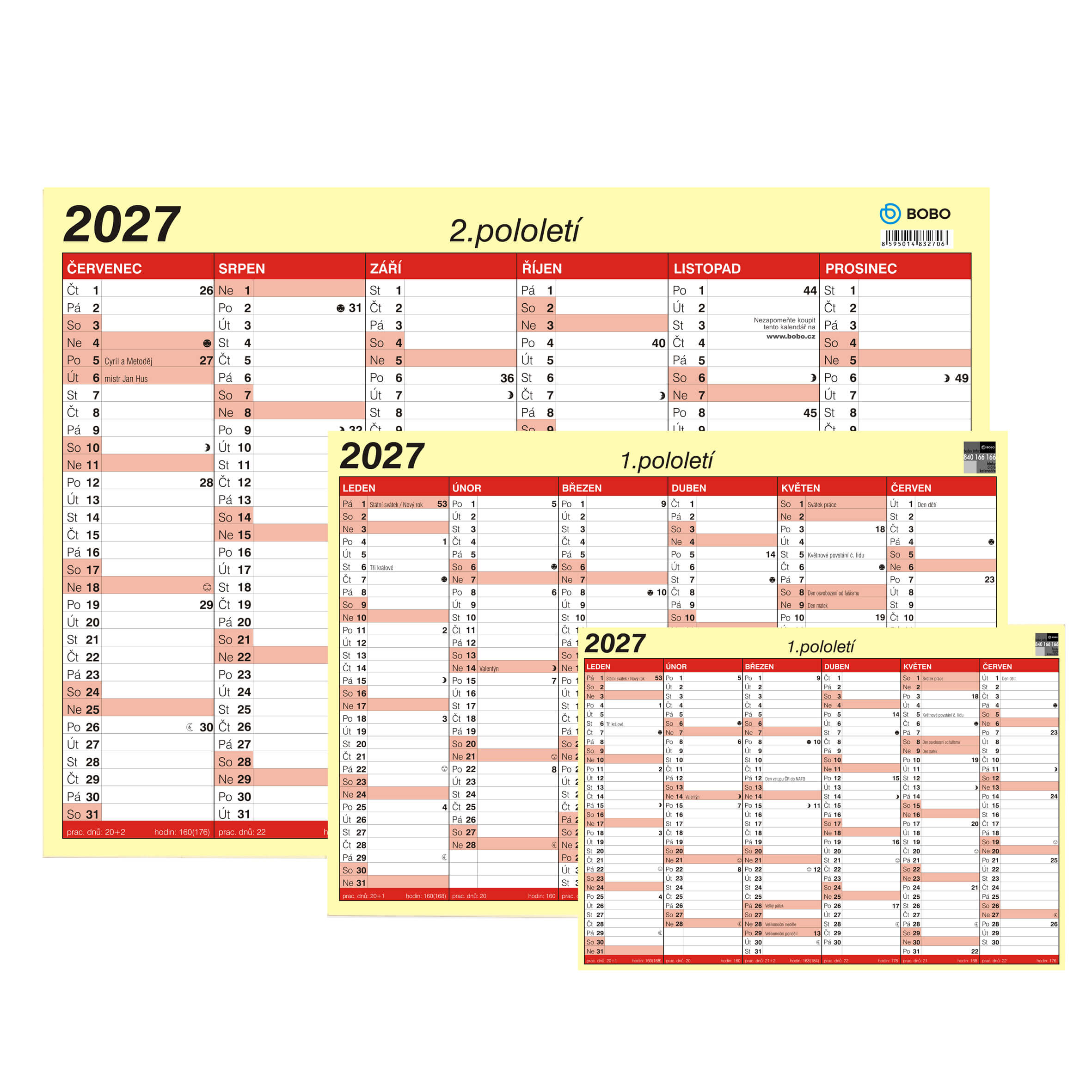 BOBO Lístkový kalendář 2027, A3