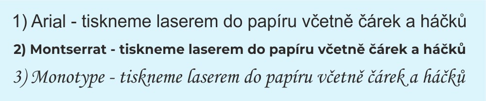Vyberte si font k laserování.